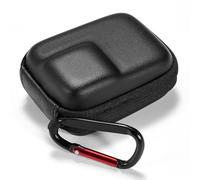 Windfromort Bolsa rígida Mini de Almacenamiento para dji Osmo Action 5 Pro/4/3 y GoPro Hero 13/12/11/10/9, Funda de Viaje de PU Anti-Impactos, con mosquetón, Ideal para cámaras Deportivas (Negro)