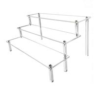 Windfromort Soporte de Exhibición de Acrílico Estante Organizador 3 Niveles Expositor Maquillaje Transparente Soporte Cupcakes para Cosméticos Magdalena Lápiz Labial Esmalte de Uñas Condimento