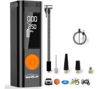 WindGallop Compresor Aire Portatil Inflador Compresor Ruedas Coche Inflador Neumaticos Portatil Neumaticos Compresor De Aire Coche Pequeño Luz Led Para Coche Moto Bicicleta Bola (Naranja)