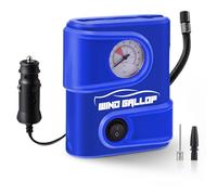 WindGallop Small Compresore de aire portátiles Inflador de neumáticos con medidor de presión Bomba de neumáticos para automóvil 12V DC Compresor de neumáticos Bomba de aire eléctrica (azul claro)