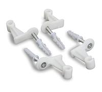 Windhager 4 Soportes de Pared para Enrejado de Metal, 32 x 16 x 33 mm, Color Blanco