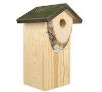 Windhager Caja Nido Mountain Lodge, Orificio de Entrada Ø 33 mm, casa para pájaros para herrerillos y colirrojos, Caja Nido para pájaros para Colgar, Caja de cría para pájaros, Ayuda para anidar