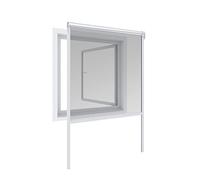 Windhager Mosquitera enrollable Basic para ventana de aluminio, protección contra insectos, persiana antimosquitos, persiana de malla antimosquitos, kit de autoensamblaje 160 x 160 cm, color blanco