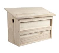 Windhager Twinhouse 07466 - Caja de anidación para gorriones con Dos cámaras separadas, caseta para pájaros, Caja de cría, 18 x 38 x 26 cm, Color Natural