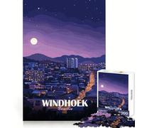 Windhoek, Namibia, Paisaje Urbano Nocturno Rompecabezas de 1000 Piezas para Adultos Relajante y Divertido Diseño de Encaje Firme (38x52cm)