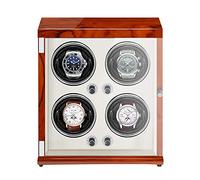 Winding Box Watch Winders - 4-Position Rechargeable Watch Shaker Mechanical Watch Winder Vertical Automatic Watch Winding Box with Light-Sensitive Led Light Quiet and WEL