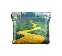 Winding Path - Carteras amarillas para monedas, monedero de cuero, pequeña bolsa para monedas, Camino sinuoso amarillo, 4.33x3.74In, Camino sinuoso amarillo