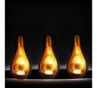 Windlicht Laterna Porta Velas Juego De 3 Metálico Negro Decoración Oriental