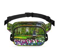 Windmill - Riñonera multifunción con diseño de tulipanes frescos y coloridos para viajes, deportes, correr, riñonera, bolsa de cinturón, para mujeres, hombres, niñas y niños, color, XL, Organizador de