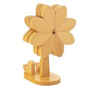 Windmill Trivet Set - Multifunctional Hot Dish Coasters with Phone Holder, Natural Wood Material with Heat Resistance and Non-Slip Design for Pot Pan Bowl Plate Kitchen Dining Table Decor Farmhouse