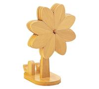 Windmill Trivet Set - Multifunctional Hot Dish Coasters with Phone Holder, Natural Wood Material with Heat Resistance and Non-Slip Design for Pot Pan Bowl Plate Kitchen Dining Table Decor Farmhouse