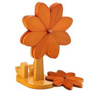 Windmill Trivet Set - Multifunctional Hot Dish Coasters with Phone Holder, Natural Wood Material with Heat Resistance and Non-Slip Design for Pot Pan Bowl Plate Kitchen Dining Table Decor Farmhouse