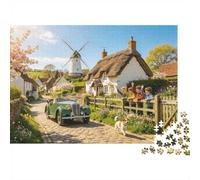 Windmill Village 1000 Piezas Puzzle Recycled Dutch Countryside Senior Puzzles Party Game Props Developing Boy & Girl‘s Inteligencia Educational Divertido 52x38cm/1000pcs