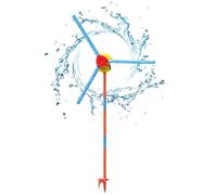 Windmill Water Sprinkler - Juguete giratorio portátil para salpicaduras, rotación ligera de 360 grados con 3 hojas y potencia hidrostática para niños, niñas, exteriores y jardín
