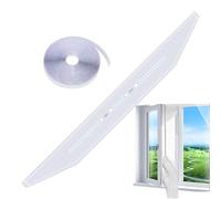 Window Ac Seal Kit, Portable Ac Window Seal, Weatherproof Screen Cloth, No Drilling Installation, Draft Noise Barrier, Basement Rv Garage Use, Size as Shown, White, 1 Set