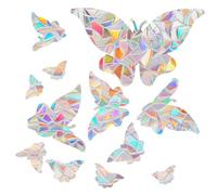 Window Alert Decals For Birds Strikes - Window Prism Decal Butterfly Style 12pcs | Rainbow Clings For Glass, Non-Adhesive Anti Collision Windowss Decals For Bird Strikes
