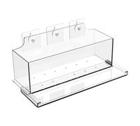 Window Box Planters, Acrylic Flower Pots, No Drill Suction Containers, Transparent Wall Mounted Plant Holders, Drainage Tray Garden Decor Pots for Kitchen Window Indoor Outdoor Use 27.5x10.5x14.5cm