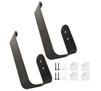 Window Curtain Holdback Hooks, Metal Decorative Wall Hanger Clips, 2-Piece Multi-Use Hook Set, Perfect for Hats Towels Umbrellas Indoor Outdoor Wall Home Decor, 16.5x8x4cm Black Steel