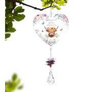 Window Decorations | Cute Home Decor Pendant | Heart Shaped Cow Window Ornament | For Women Girls Friends Sister Family Door Wall Living Room Bedroom Study