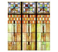 Window Film Película de vidriera esmerilada for privacidad, Pegatinas estáticas Retro Estilo Pradera, Ducha, baño, Oficina, decoración del hogar para Puertas Cristal Bano(03,Custom Size)