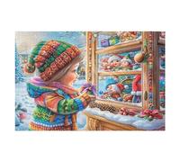 Window Floral Puzzle 1000 Piezas Colorido Vibrante Tiempo Feliz Rompecabezas para Adultos Obra De Arte Familiar Estera Portátil DIY Creativo 1000 PCS