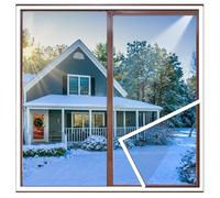 Window Insulation Film Kit for Winter & Summer,135x135cm Weatherproofing Window Insulation Kits,Double Glazing Film for Windows,Window Draft Excluder Film,Window Cold Blocker,Thermal Window Film,White