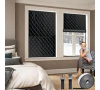 Window Insulation Kit 125 x 120 cm, Protects Cold and Heat, Insulation to Keep Warm, Customizable, Non-Toxic, Tasteless, Cold Protection Film con Tape, para Ático Coche, Negro