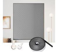 Window Insulation Kit 63 x 175 cm, con Retención de Calor, Aislamiento Térmico, Fácil de Pegar, Cualquier Tamaño, Thermal Insulation Curtain con Tape, para Ático Coche, Gris