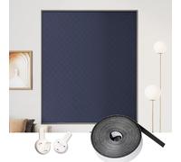 Window Insulation Kit 66 x 140 cm, con Retención de Calor, Aislamiento Térmico, Fácil de Pegar, Cualquier Tamaño, Thermal Insulation Curtain con Tape, para Ático Coche, Azul