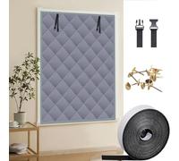 Window Insulation Kit 75 x 120 cm, con Retención de Calor, Aislamiento Térmico, Fácil de Pegar, Cualquier Tamaño, Thermal Insulating Curtain con Tape, para Claraboyas, Gris