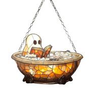 Window Light Catcher, Cute Ghost Ornament, Rainbow Art Craft, Decorative Sun Catcher Design, Whimsical Seasonal Accent for Kitchen, Patio, Home, Workplace, Classroom, Apartment, Garden, 3.94 Inches