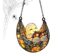 Window Light Catcher, Ghost Suncatchers, Halloween Rainbow Decor, Cute Reading Design, Hanging Art Craft for Kitchen, Patio, Home, Garden, Wedding, Classroom, Apartment, Workplace 10 cm/3.9in