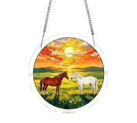 Window Rainbow Maker, 20x20x1cm Acrylic Colorful Puzzle Hanging Ornament, Light Catching Sun Reflection Pendant for Home Wall Door Garden Patio Porch Bedroom Living Room Indoor Outdoor Decoration