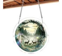 Window Rainbow Maker, 20x20x1cm Acrylic Colorful Puzzle Hanging Ornament, Light Catching Sun Reflection Pendant for Home Wall Door Garden Patio Porch Bedroom Living Room Indoor Outdoor Decoration