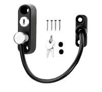 Window Restrictor - Juego de bloqueo de seguridad para ventanas de acero inoxidable | Restrictor de viento a prueba de viento para niños | Bloqueos de seguridad con llaves, seguridad deslizante para
