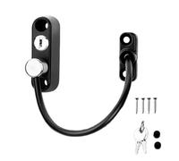 Window Restrictor, Stainless Steel Safety Lock, Sliding Window Locks, Black, White, Keyed Door Opening Restrictor, Adjustable Size, Long Lasting, Ideal for Home and Child