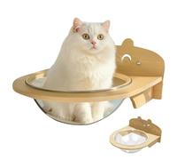 Window Seat for Cats - Cama de gato integrada en la pared | Asiento de gato con ventana para gatos de interior con copas de succión, Kitten Resting Climbing Overlooking Napping Sunbathing Wall Shelves