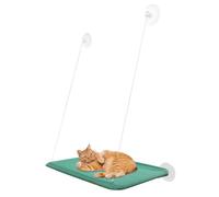 Window Seat for Cats, Heavy Duty Windowsill Perch, Comfortable Kittens Soft Resting Seat, Ideal for Indoor Pet Sleeping, Napping, 14.17x8.46x2.95 Inches, Cream and Green Color