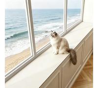 Window Sill Mat Diatomaceous Earth, Narrow Dustproof Window Sill Protective Cover, for Bay Windows and Balconies, Cut to Fit(White,28x87in)