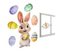 Window Stickers - Reusable Festive Bunny Cling for Glass | Long Lasting Vinyl with Bright Colors, Easter Decoration for Living Room Kitchen School Kindergarten Bathroom Party Celebration Event