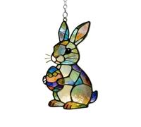 Window Sun Catcher | Rabbit Sun Catcher | Acrylic Easter Pendant | Egg Design Window Ornament | Colorful Suncatcher For Women and Mom | Decorative Hanging For Home Garden Door and Indoor-Outdoor