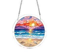 Window Suncatcher Ornament, 20x20x1cm Decorative Hanging Wall Pendant with Light Catching Design, Acrylic Sun Reflection Decor for Indoor Home Garden Backyard Tree Spring Gift for Mother Grandma Women