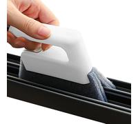 Window Track Cleaner, Multifunctional Bathroom Gaps Brush with Handle, Portable Reutilizable Crevice Cleaner for Sliding Doors, Tile Lines, Shutters, 5,31 x 3,94 x 3,94 pulgadas, White