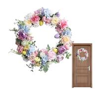 Window Wreath - ABS, 15.76in Wreath Sign Easter Floral Decor Festive Spring Design and Farmhouse Charm | Artificial Flower Seasonal Door Accent, Easter Door Wreaths For Front Doors, Window Display