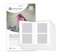 WindowAlert Paquete de 4 hojas de calcomanías cuadradas clásicas anticolisión, calcomanía reflectante UV para proteger a los pájaros silvestres de colisiones de vidrio, fabricado en los Estados Unidos