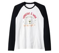 Windows & Wine Deja Entrar la Noche Camiseta Manga Raglan
