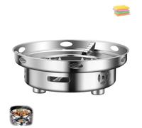 Windproof Alcohol Stove with Pot, 2026 Upgraded Portable Stainless Steel Burner Set, Anti-Slip Alcohol Cooker for Camping, for Outdoor Picnic Emergency (Stove Only)