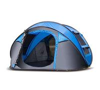 Windproof Camping Hiking Tent Shade Camping Tent Outdoors 3-4 People Automatically Open Single-Layer Canopy Waterproof Family Tent for Long-Distance Hiking Outdoor Activity