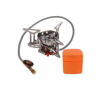 Windproof Mini Camping Gas Stove with Three Core Head Burner - Compact Gas Cooker for Hiking & Backpacking Adventures