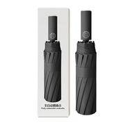 Windproof Travel Umbrella - Reverse Folding Canopy, Auto Open Close Reflective Compact Umbrella, Reinforced Double Layer Storm Proof Design | For Conmuting Beach Picnic Backpack College Outdoor Use